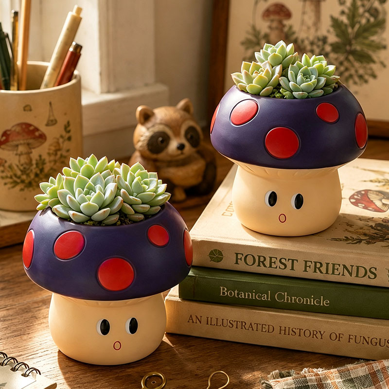 Cute Cartoon Mushroom Resin Su - Snake Plant Ceramic 评论和价格