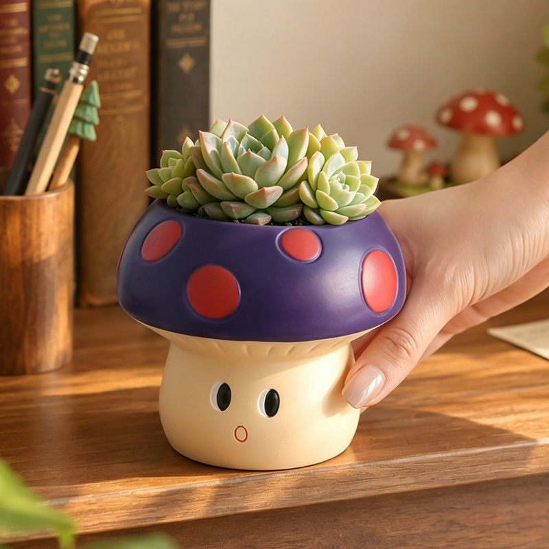 Cute Cartoon Mushroom Resin Su - Snake Plant Ceramic 评论和价格